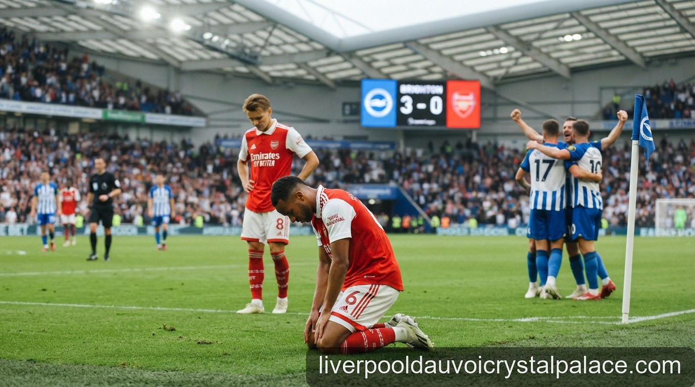 Premier League: Arsenal gục ngã trước Brighton, chuỗi trận hoàn hảo chấm dứt